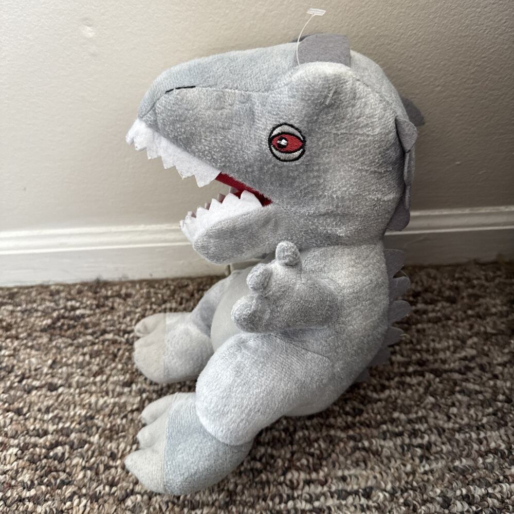 Jurassic World Grey Dinosaur In dominus T-Rex Plush Stuffed Animal 11"
